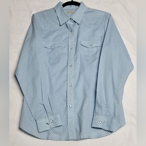 Women's Roper Classic Geo Western Shirt - Blue Size Large